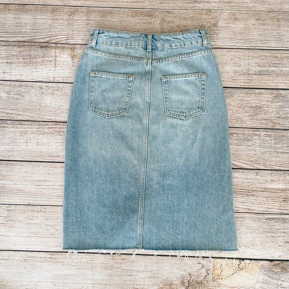 WOMEN'S SIZE 2 TOPSHOP MOTO JEAN PENCIL SKIRT - Picture 5 of 6